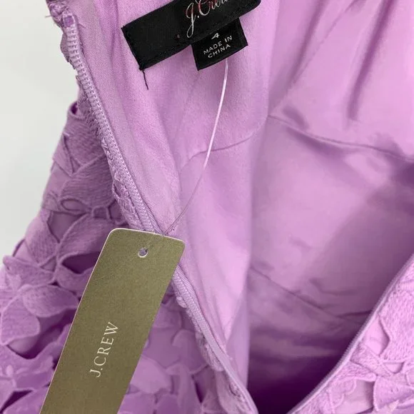 J.Crew Dress Purple Lace Sleeveless Sweetheart Midi NWT - Picture 10 of 10